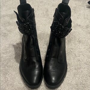 Karl Lagerfield Pipa Combat Boot - Elegant Black Women's Boots